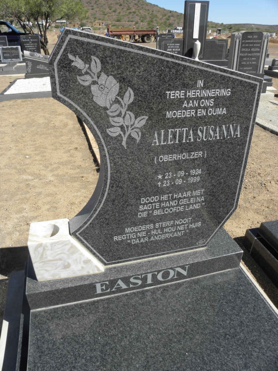 EASTON Aletta Susanna nee OBERHOLZER 1924-1999