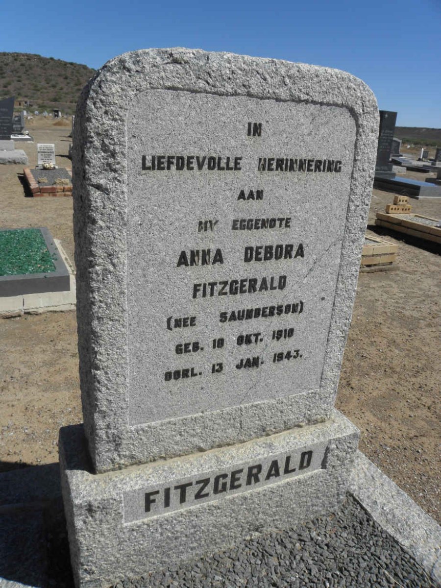 FITZGERALD Anna Debora nee SAUNDERSON 1918-1943