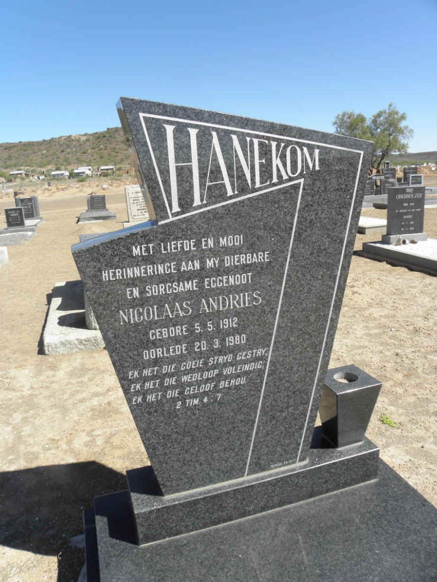 HANEKOM Nicolaas Andries 1912-1980
