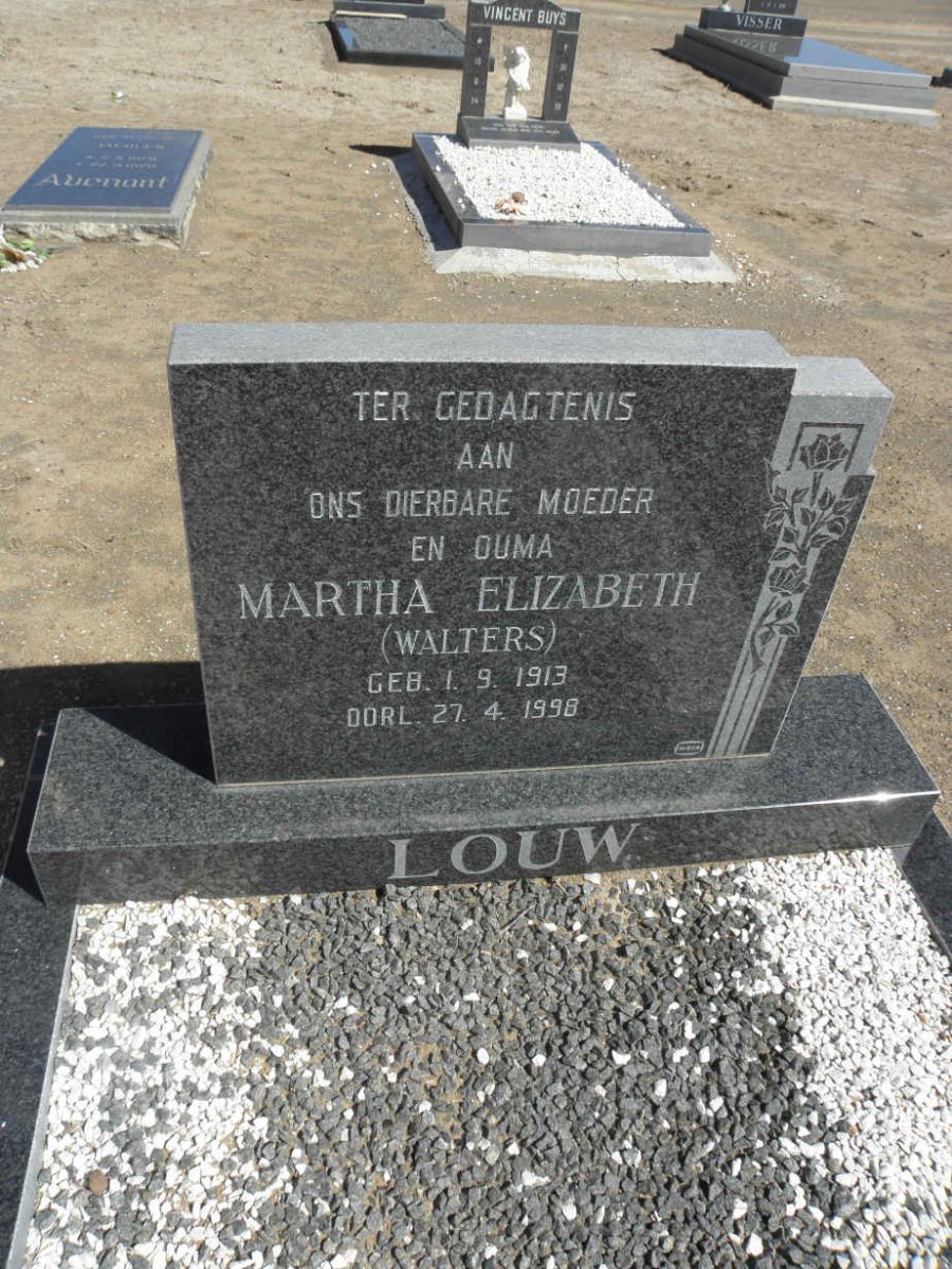 LOUW Martha Elizabeth nee WALTERS 1913-1998