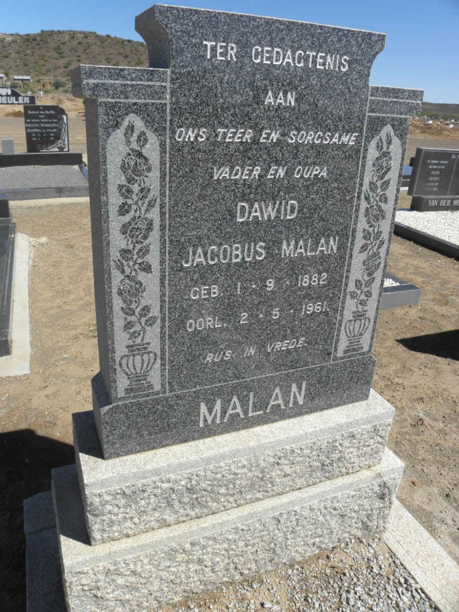 MALAN Dawid Jacobus 1882-1961