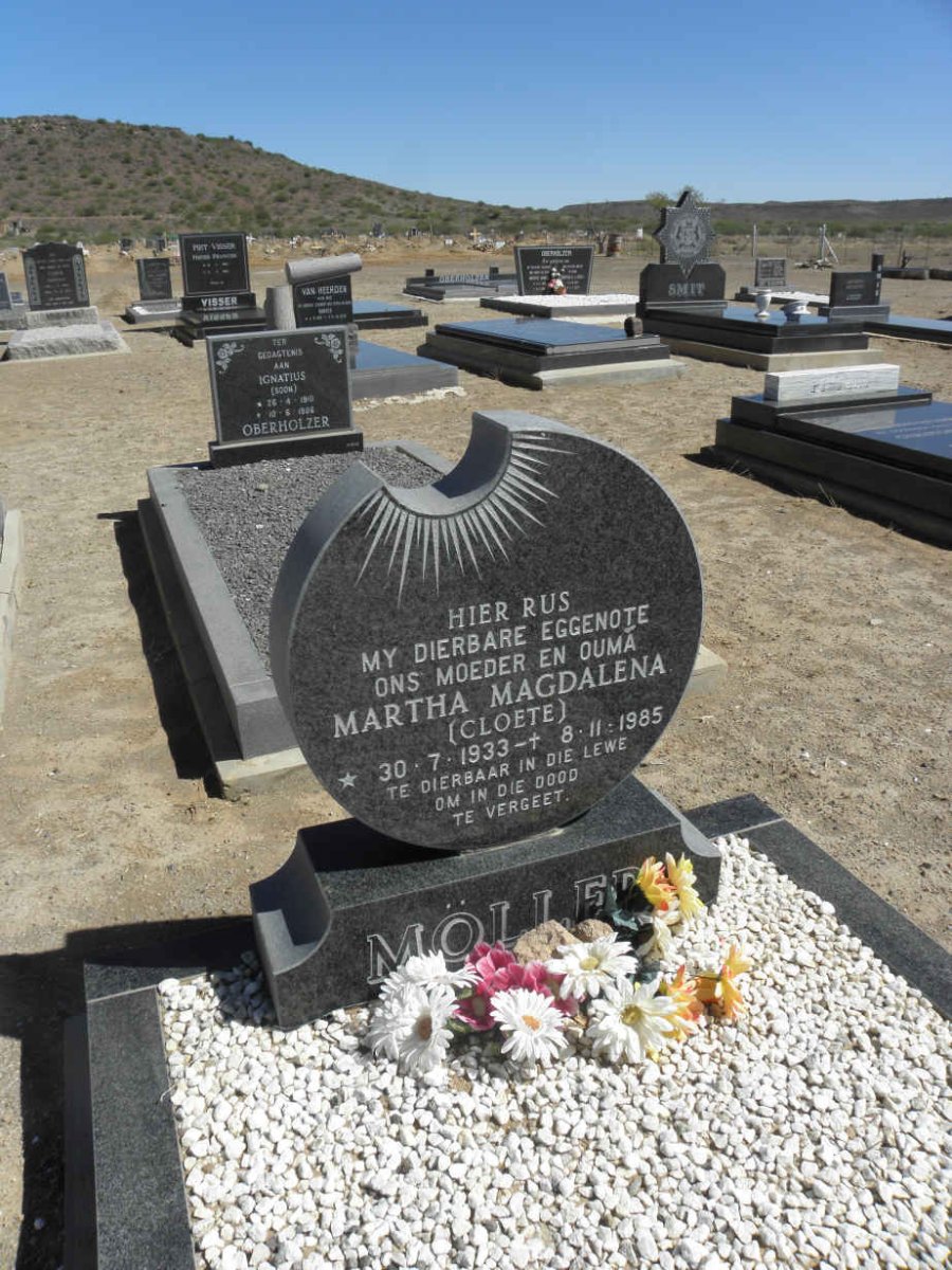 MOLLER Martha Magdalena nee CLOETE 1933-1985