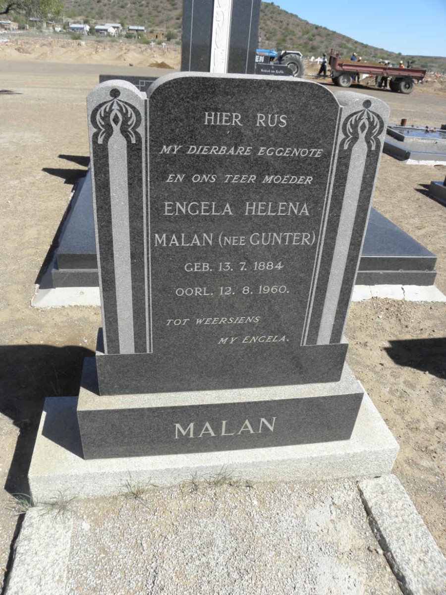MALAN Engela Helena nee GUNTER 1884-1960