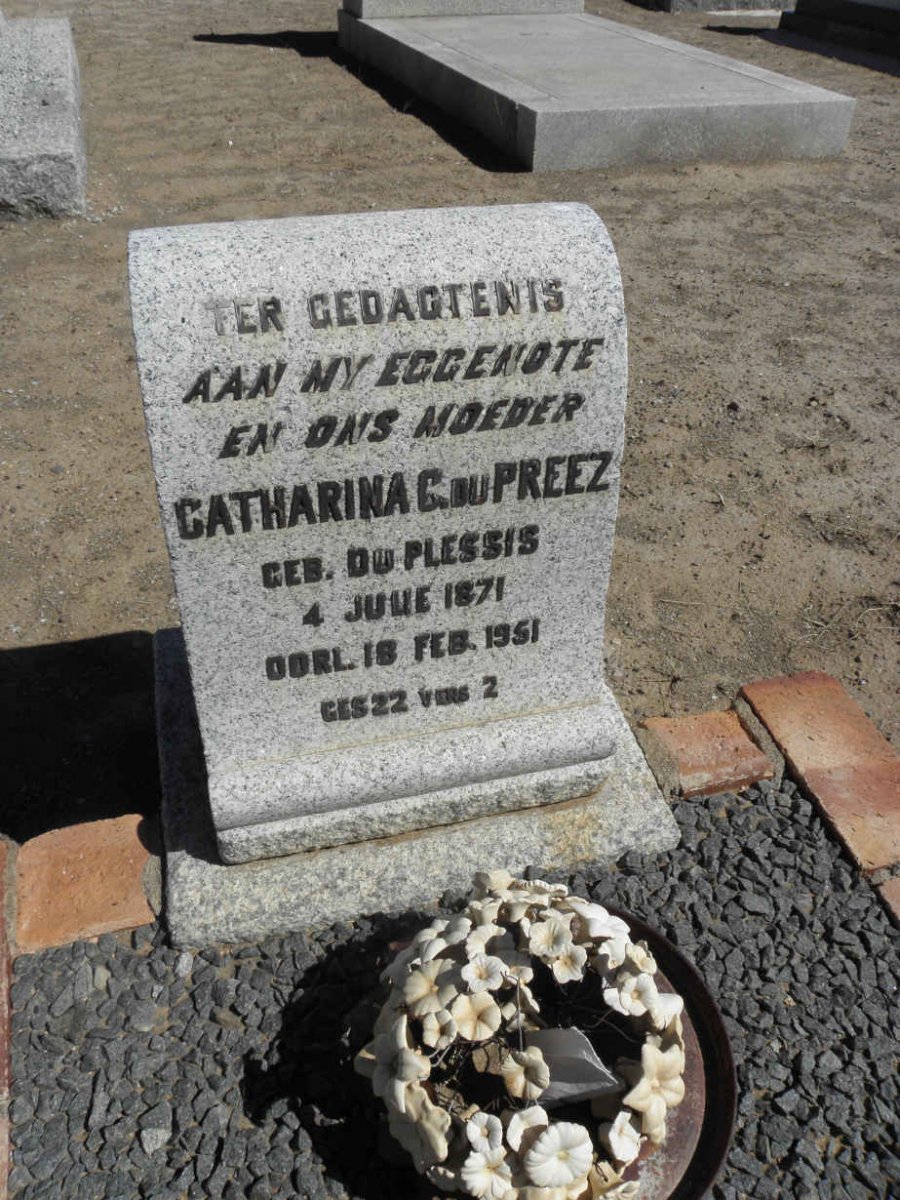 PREEZ Catharina C., du nee DU PLESSIS 1871-1951