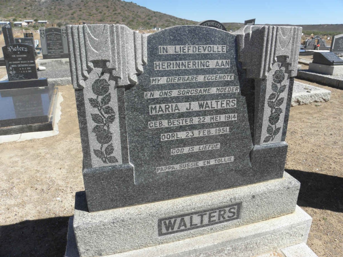 WALTERS Maria J. nee BESTER 1914-1951