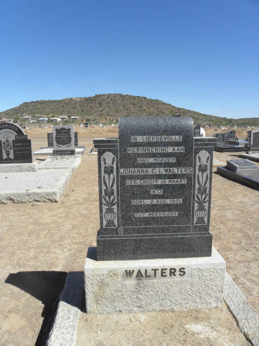WALTERS Johanna C.I. nee GREEFF 1873-1951