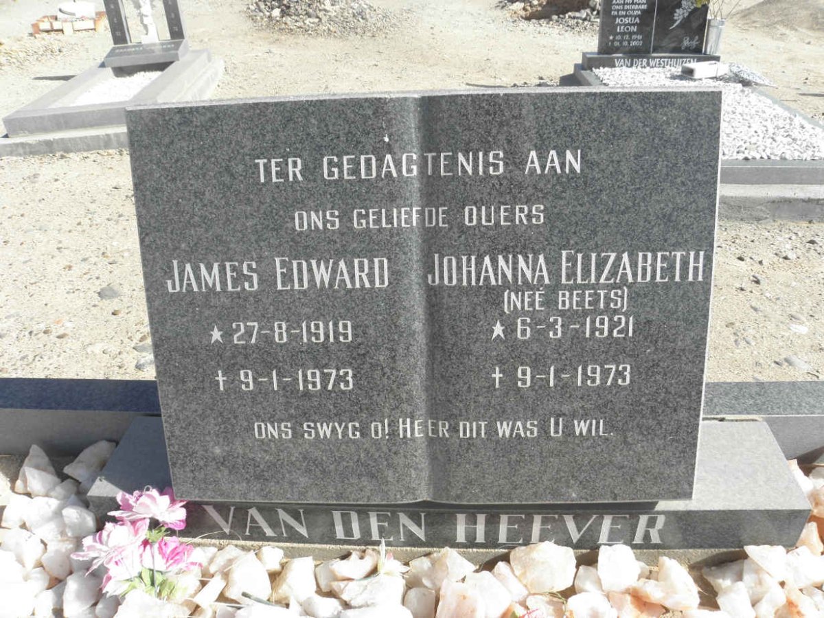 HEEVER James Edward, van den 1919-1973 &amp; Johanna Elizabeth BEETS 1921-1973