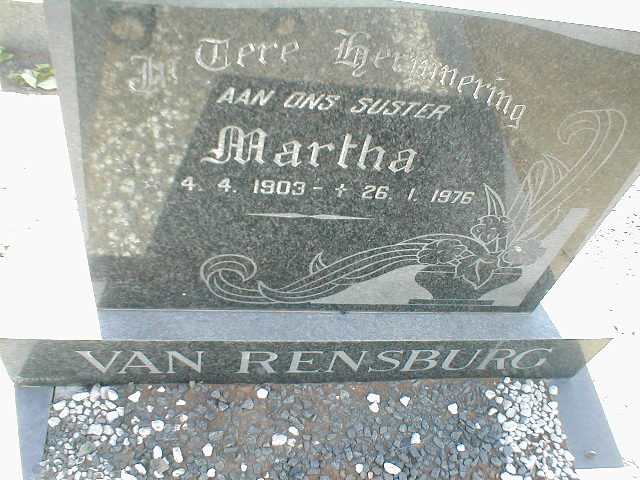 RENSBURG Martha, van 1903-1976