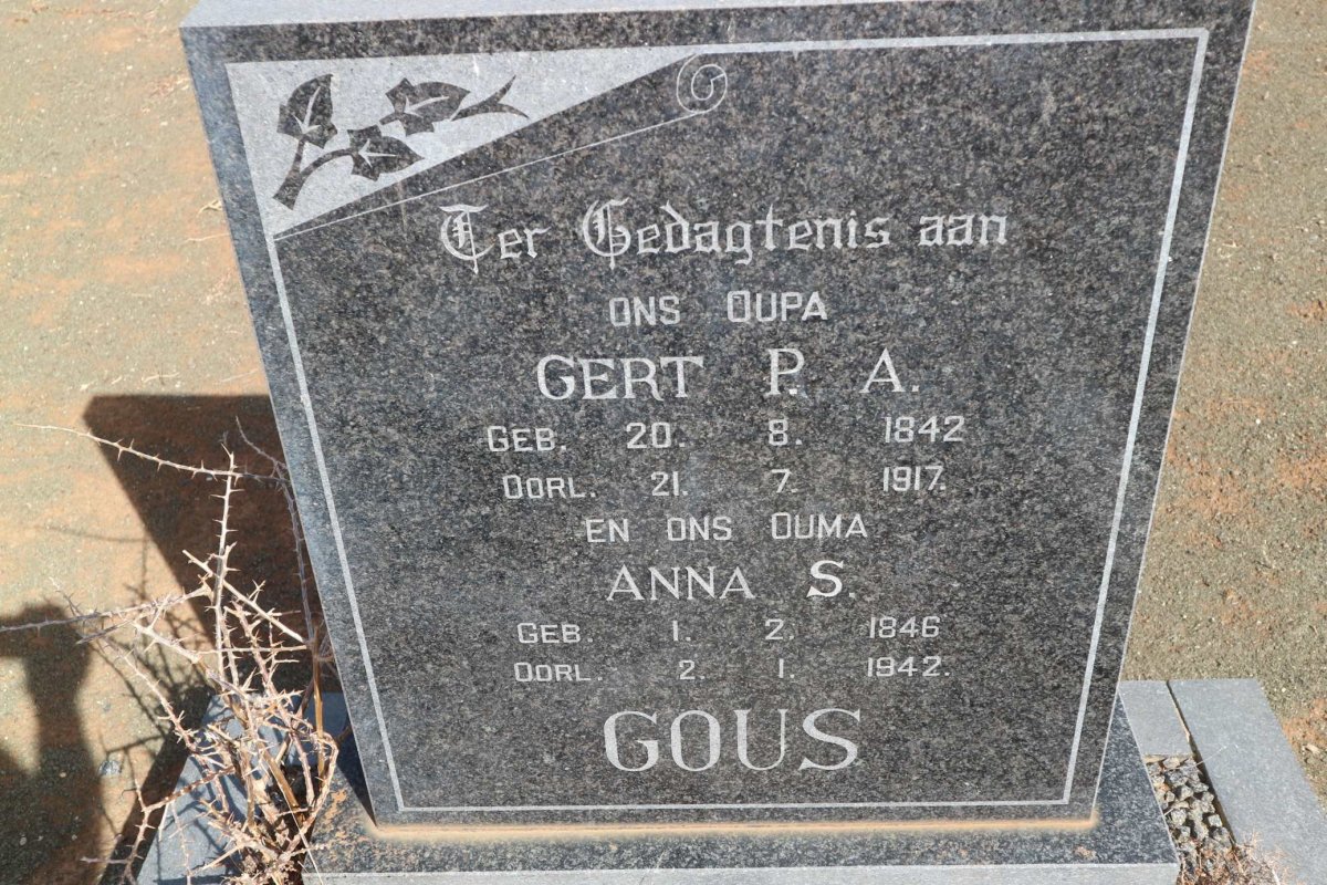 GOUS Gert P.A. 1842-1917