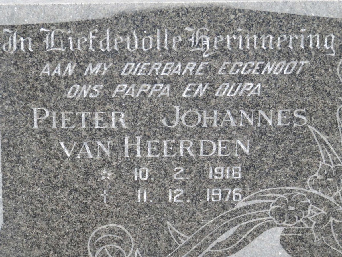 HEERDEN Pieter Johannes, van 1918-1976