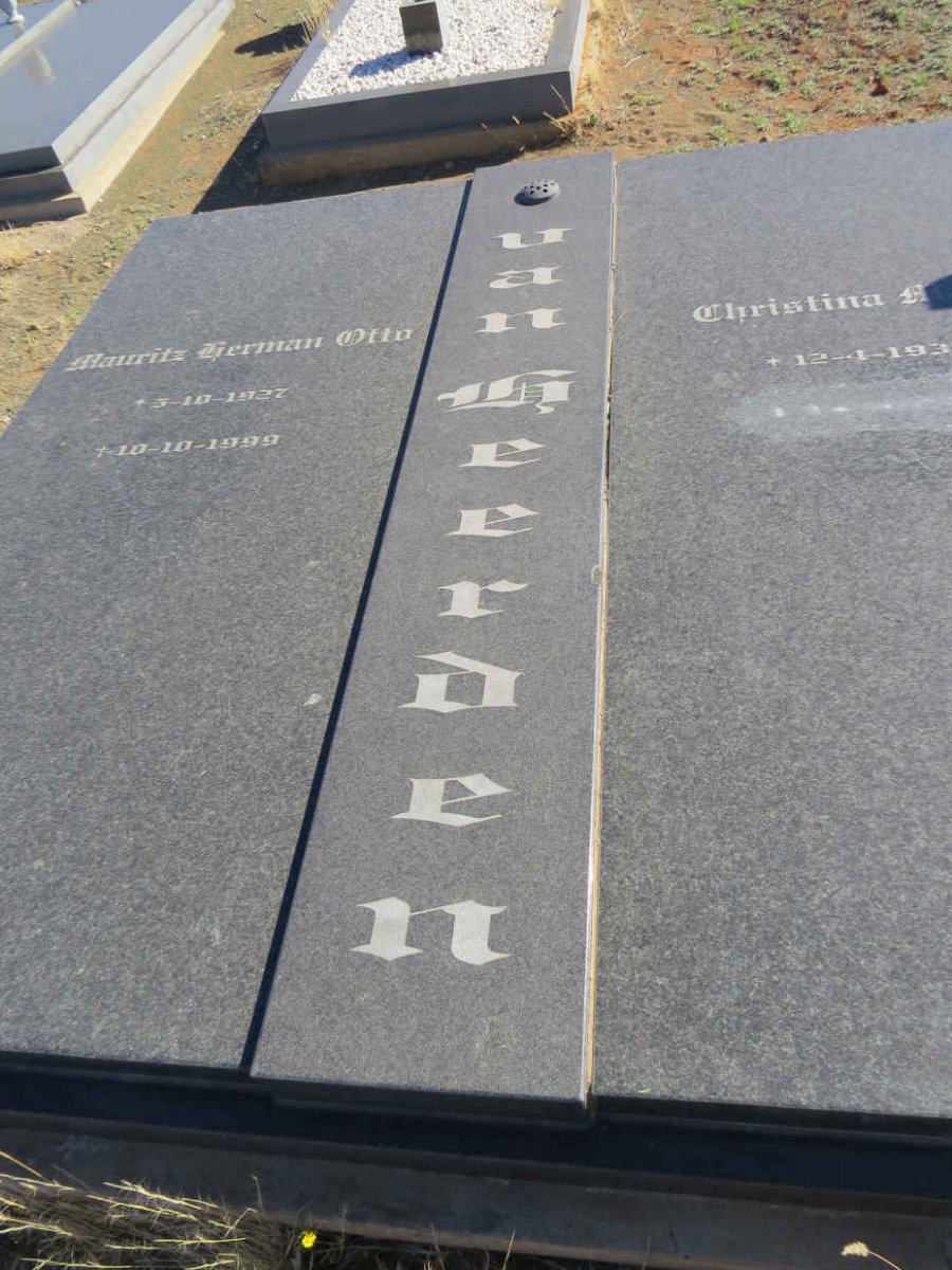 HEERDEN Mauritz Herman Otto, van 1927-1999 &amp; Christina Maria 1934-