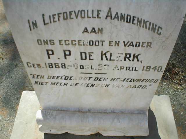 KLERK P.P., de 1868-1940