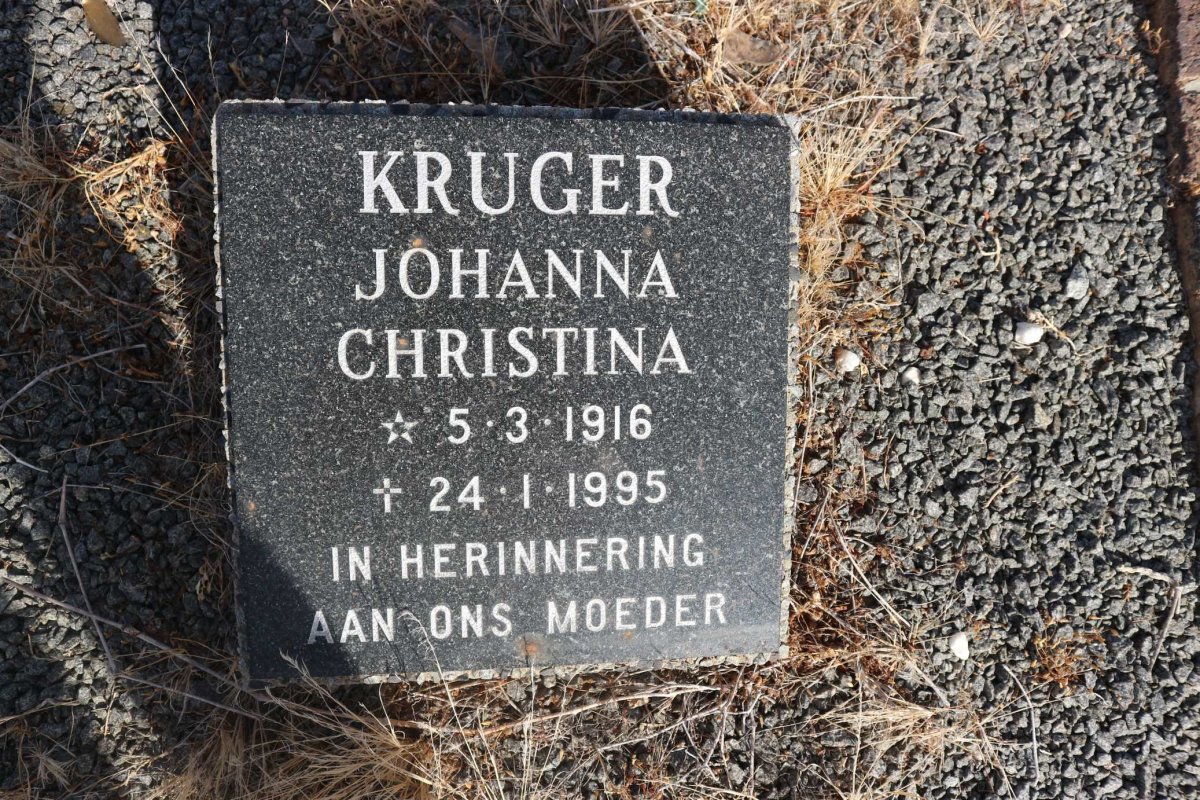 KRUGER Johanna Christina 1916-1996