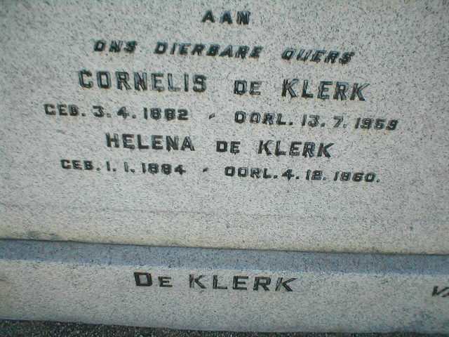 KLERK Cornelis, de 1882-1959 &amp; Helena 1884-1960