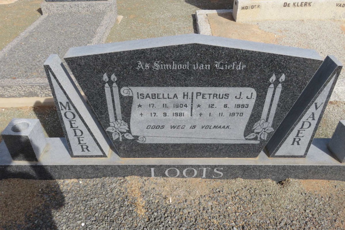 LOOTS Petrus J.J. 1893-1970 Isabella H. 1904-1981
