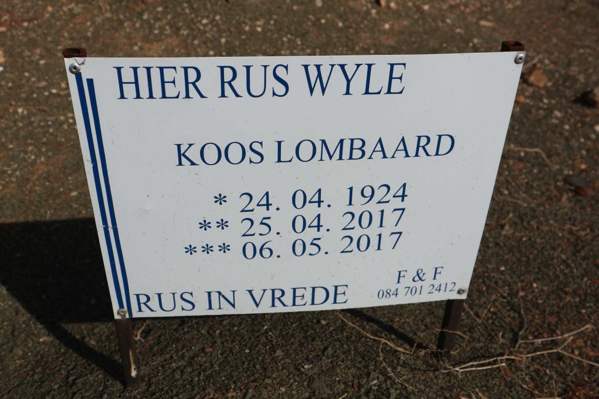 LOMBAARD Koos 1924-2017