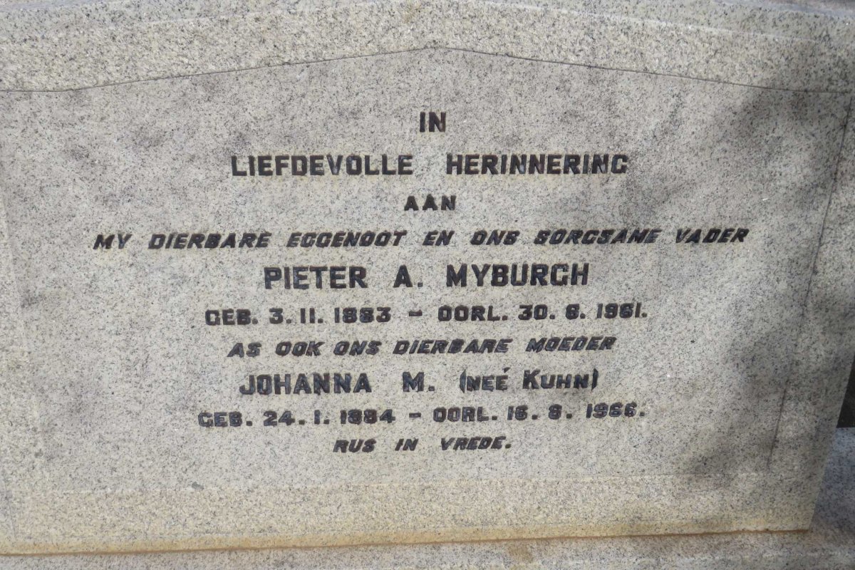 MYBURGH Pieter A. 1883-1991 &amp; Johanna M. KUHN 1884-IMG_8032