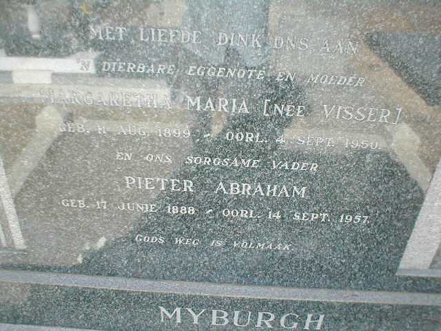 MYBURGH Pieter Abraham 1888-1957 &amp; Margaretha Maria VISSER 1899-1950