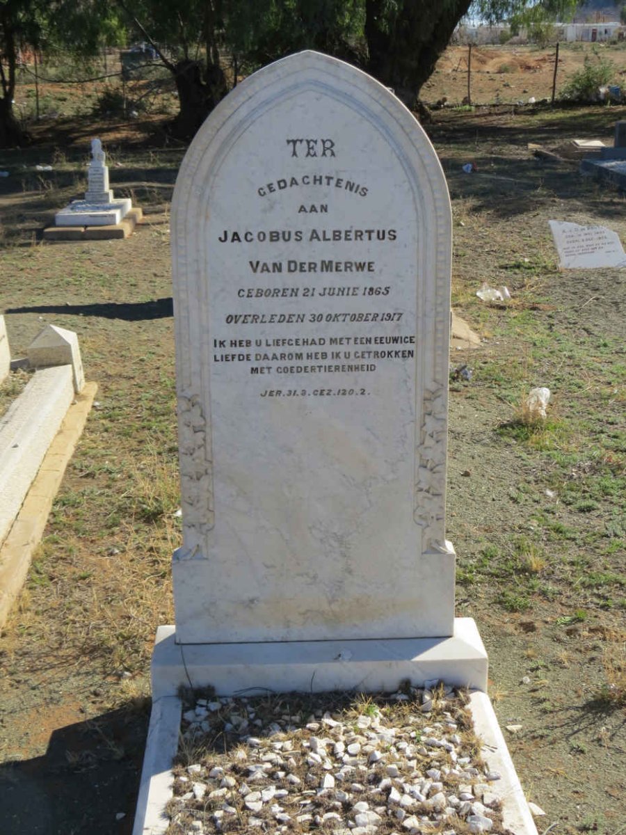MERWE Jacobus Albertus, van der 1865-1917