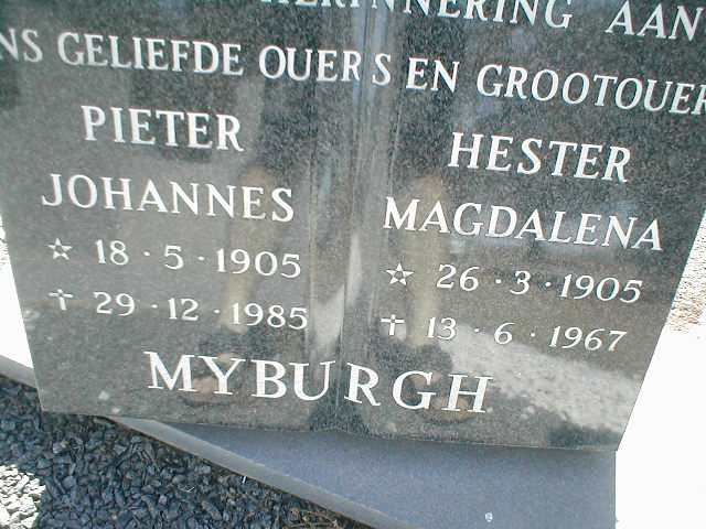 MYBURGH Pieter Johannes 1905-1985 &amp; Hester Magdalena 1905-1967