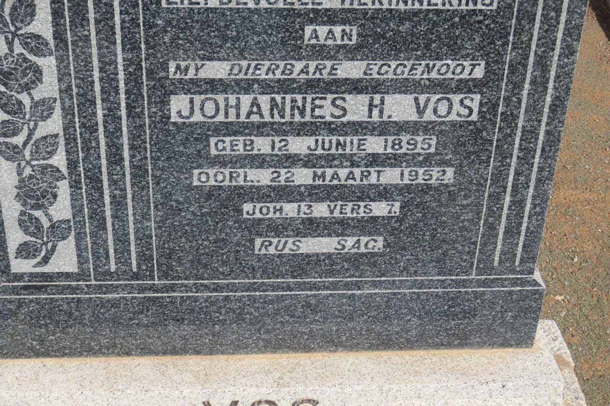 VOS Johannes H. 1895-1952