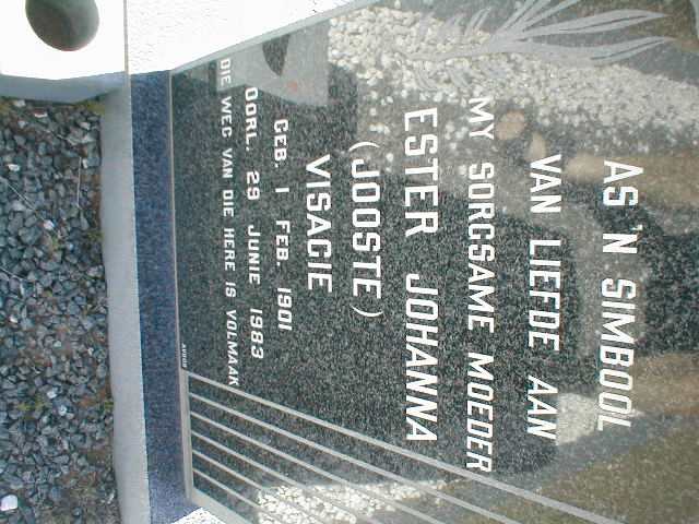 VISAGIE Ester Johanna nee JOOSTE  1901-1983