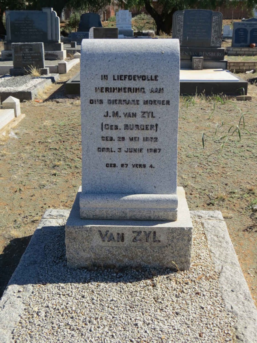 ZYL J.M., van nee BURGER 1882-1967