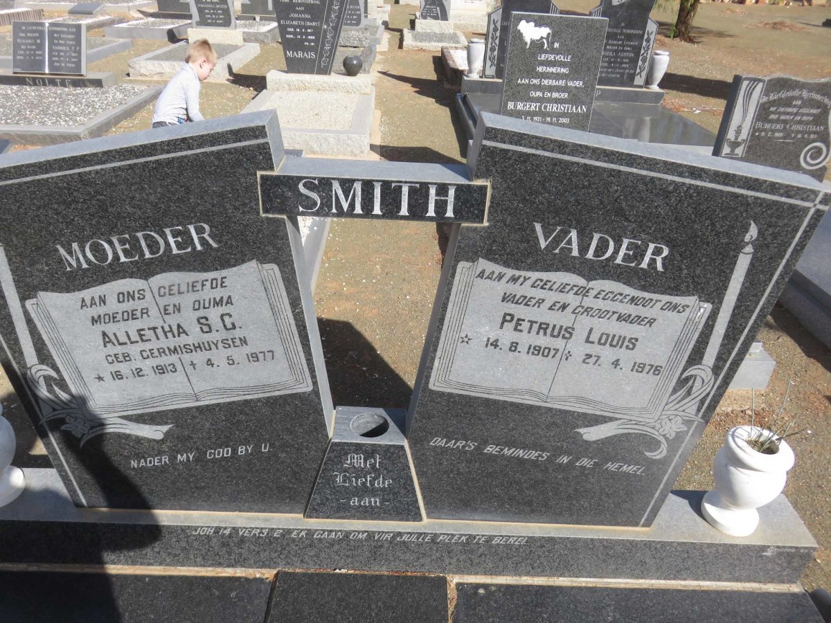 SMITH Petrus Louis 1907-1976 &amp; Alletha S.C. GERMISHUYSEN 1913-1977