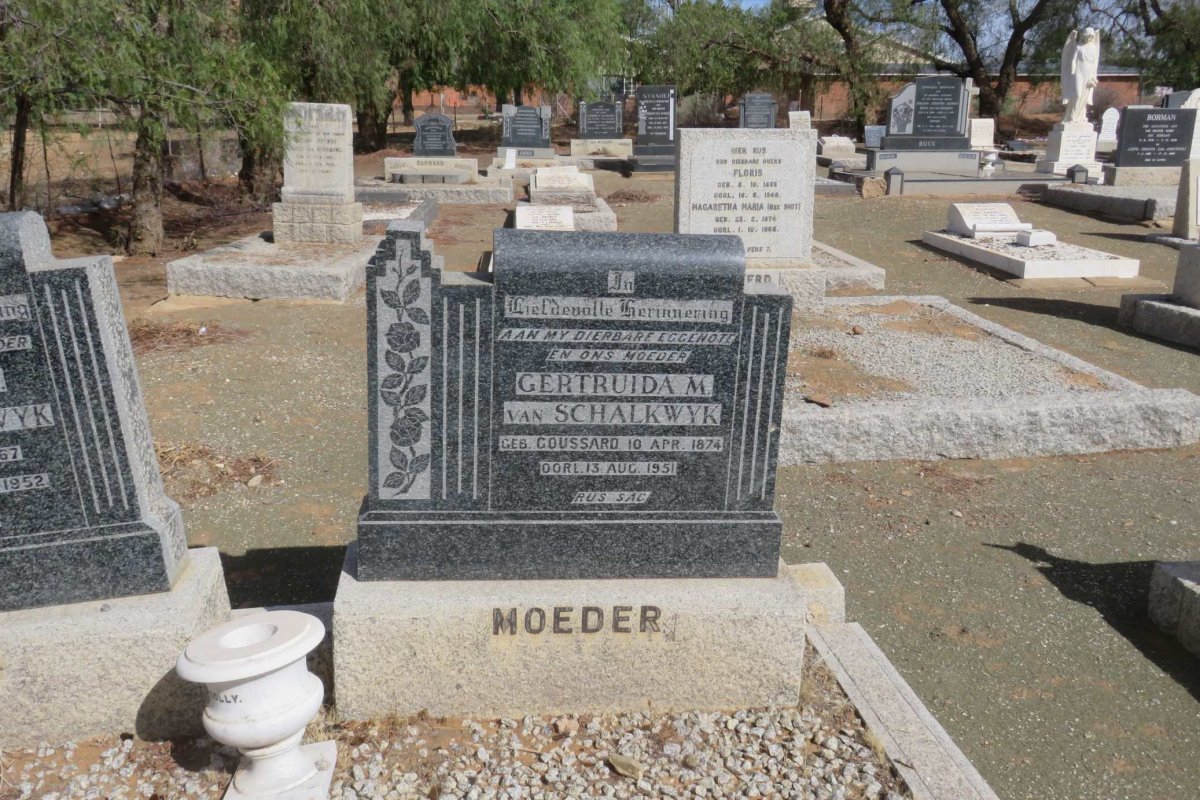 SCHALKWYK  Jacobus H. 1867-1952 &amp; Gertruida M. GOUSSARD 1874-1951