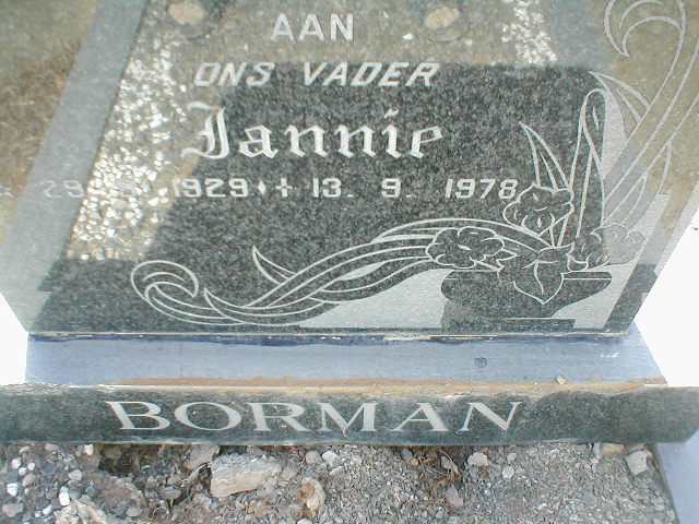 BORMAN Jannie 1929-1978