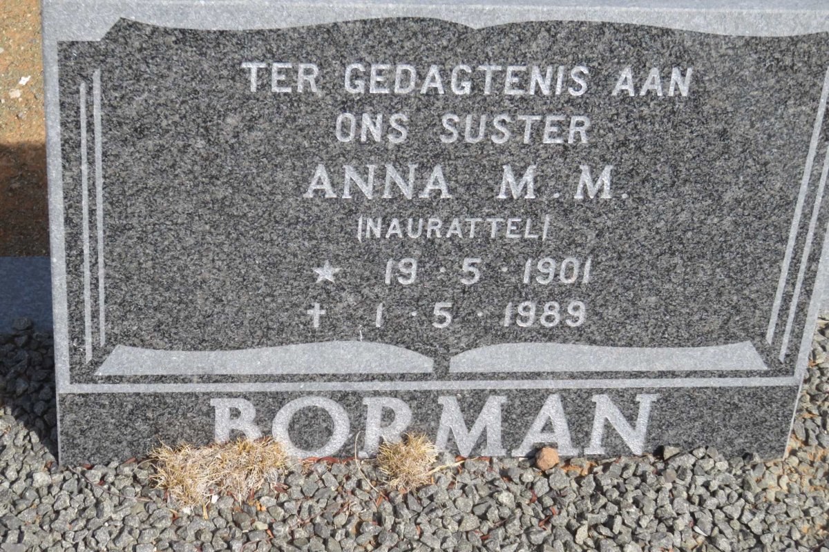 BORMAN Anna M.M. nee NAURATTEL 1901-1989