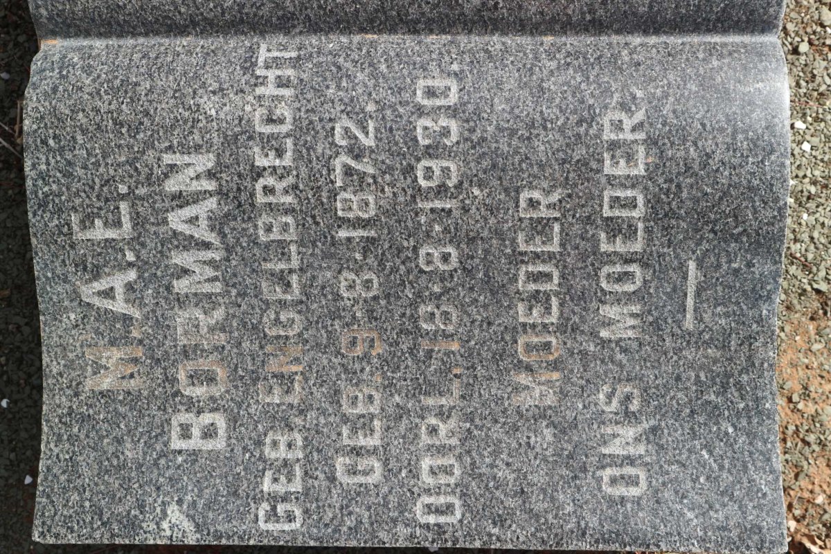 BORMAN M.A.E. nee ENGELBREGHT 1872-1930