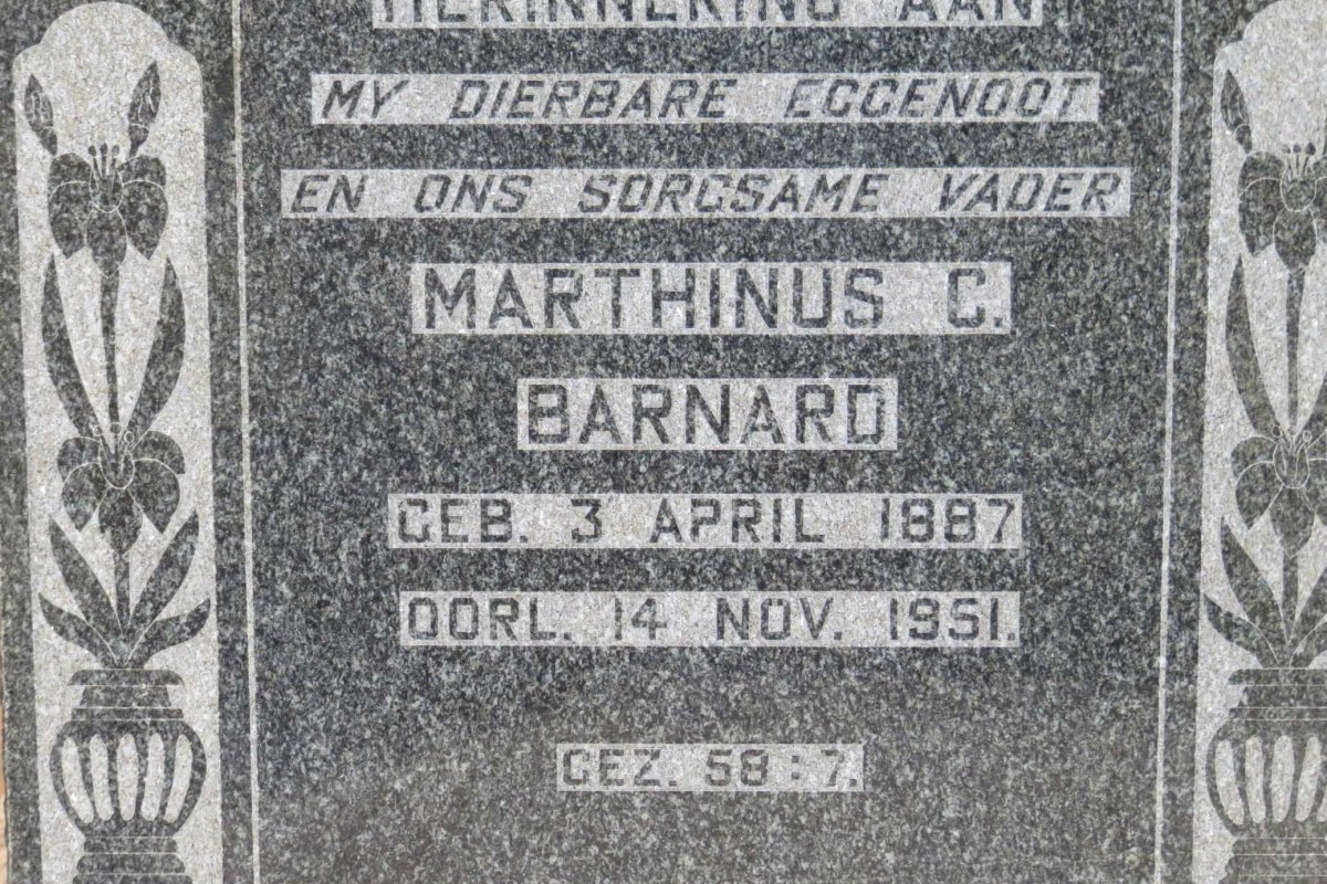 BARNARD Marthinus C. 1887-1951