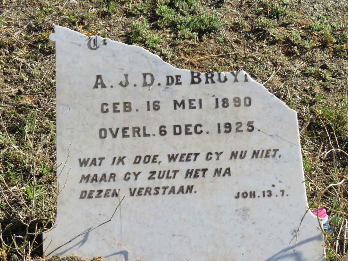 BRUYN A.J.D., de 1890-1925