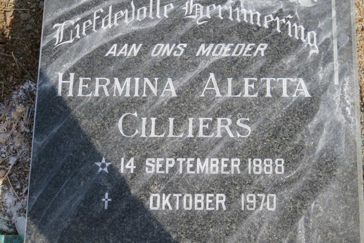 CILLIERS Hermina Aletta 1888-1970