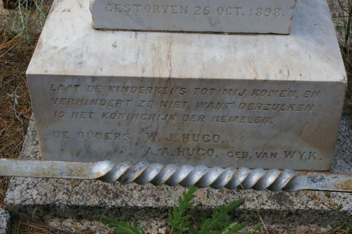 HUGO Wouter Jacobus 1898-1898