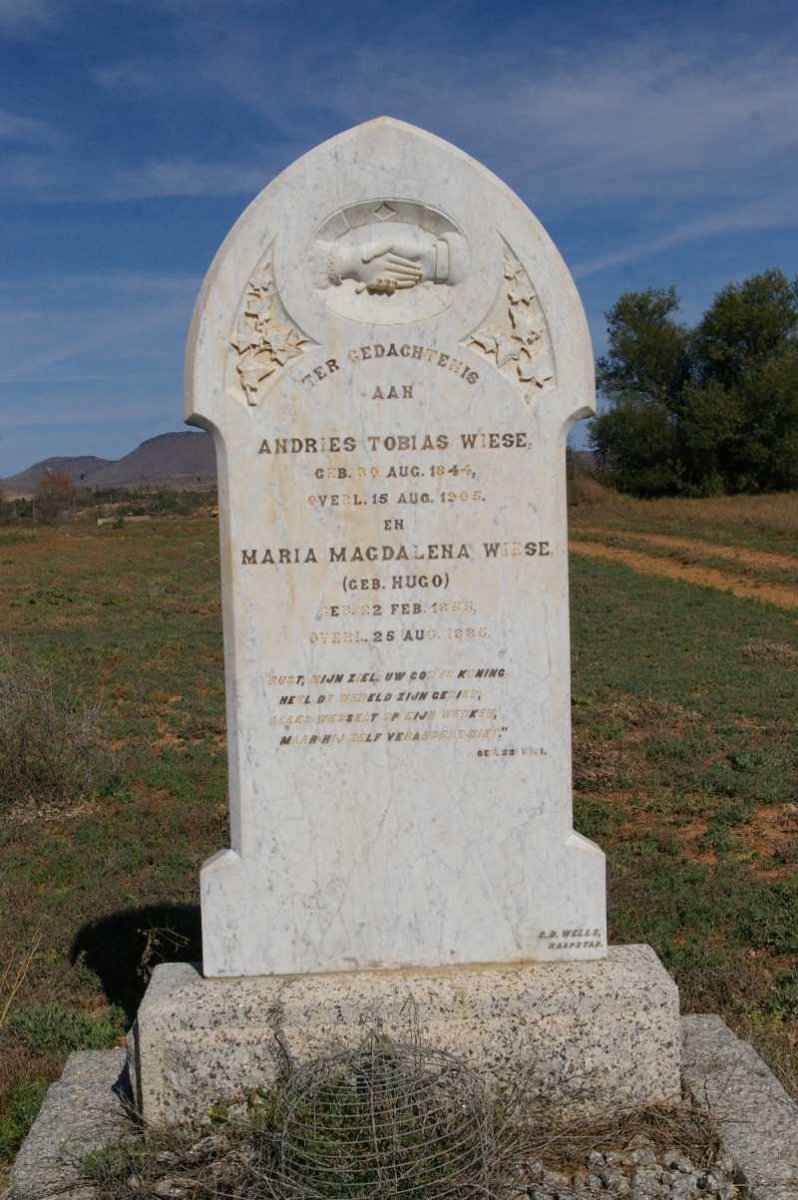 WIESE Andries Tobias 1844-1905 &amp; Maria Magdalena HUGO 1855-1885