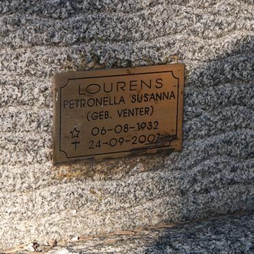 LOURENS Petronella Susanna nee VENTER 1932-2007