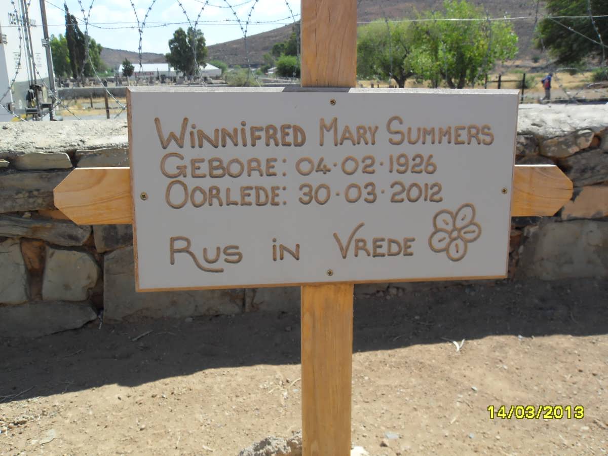 SUMMERS Winnifred Mary 1926-2012
