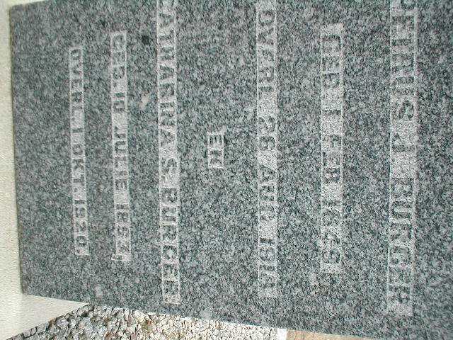 BURGER Petrus J. 1849-1918 &amp; Catharina S. 1853-1920