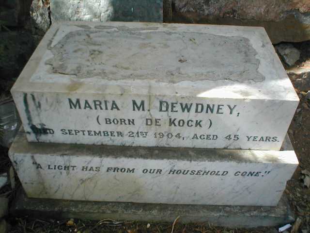 DEWDNEY Maria M. nee DE KOCK -1904