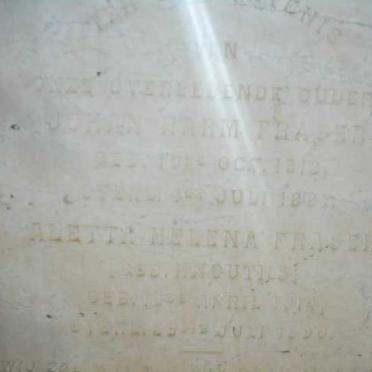 FRASER Johan Harm 1812-1897 &amp; Aletta Helena KNOUTHS 1814-1890