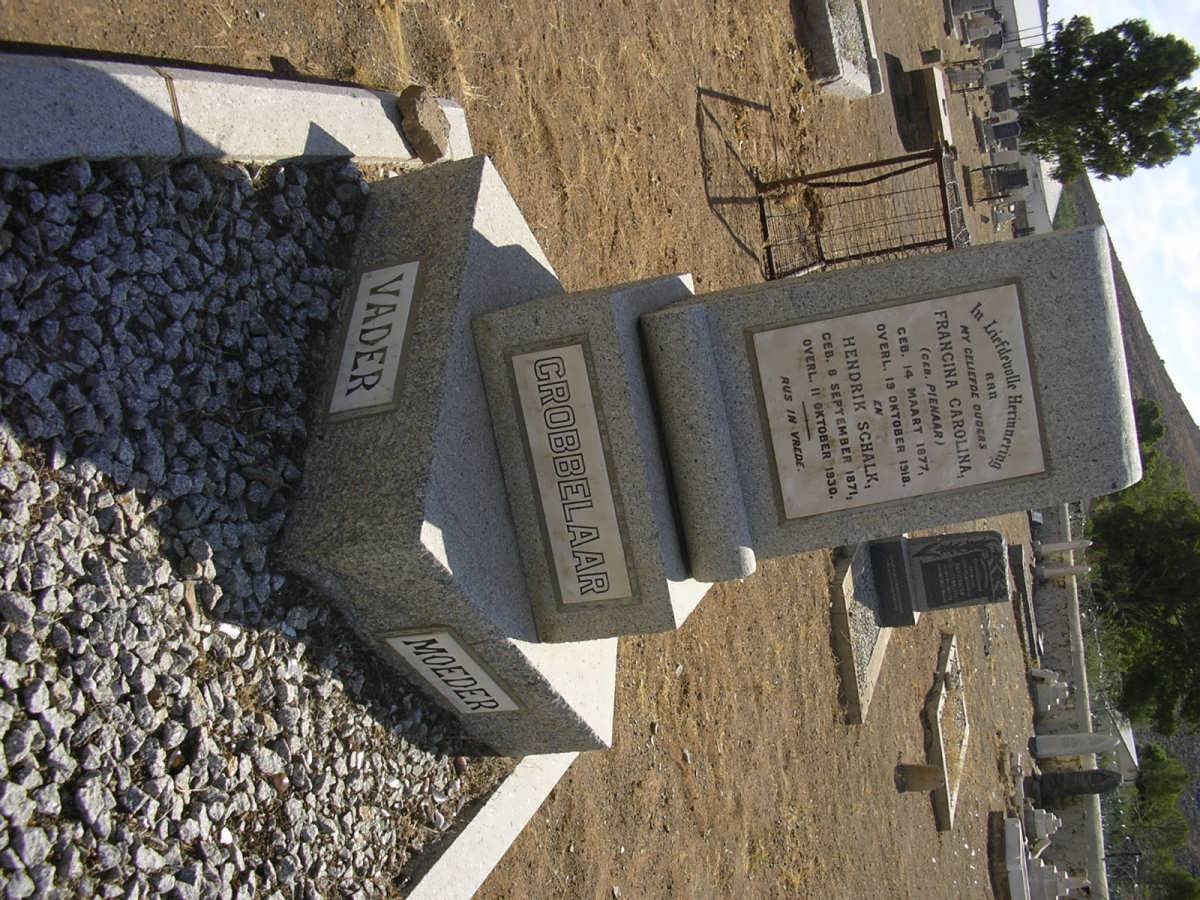 GROBBELAAR Hendrik Schalk 1871-1930 &amp; Francina Carolina PIENAAR 1877-1918