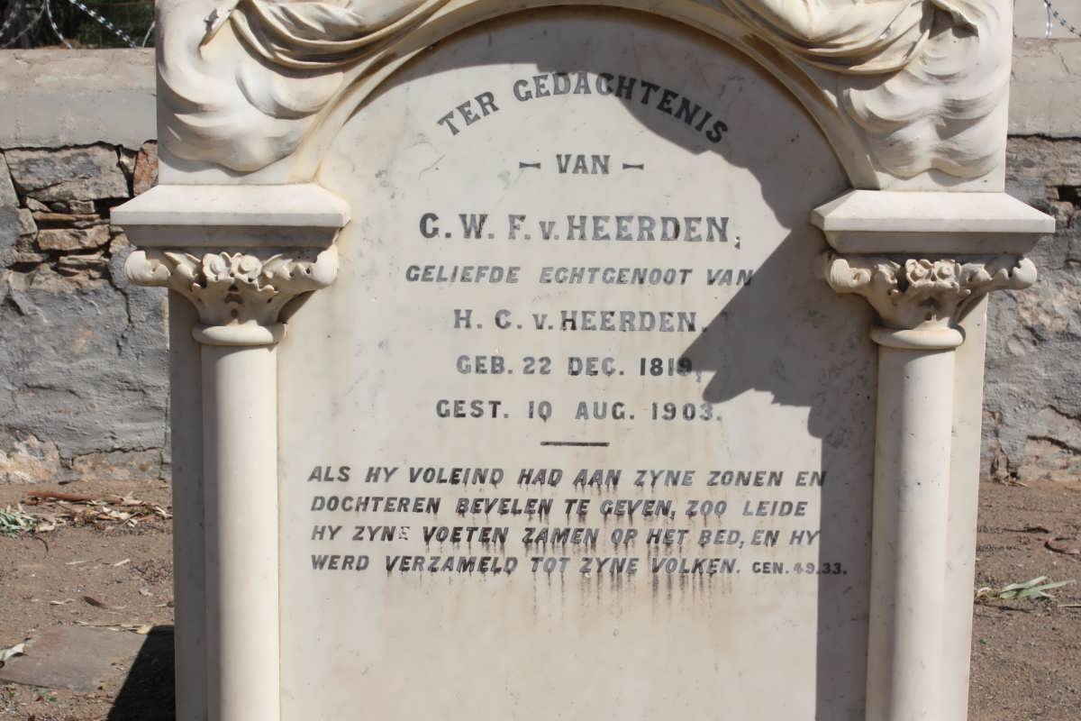 HEERDEN C.W.F., v. 1819-1903