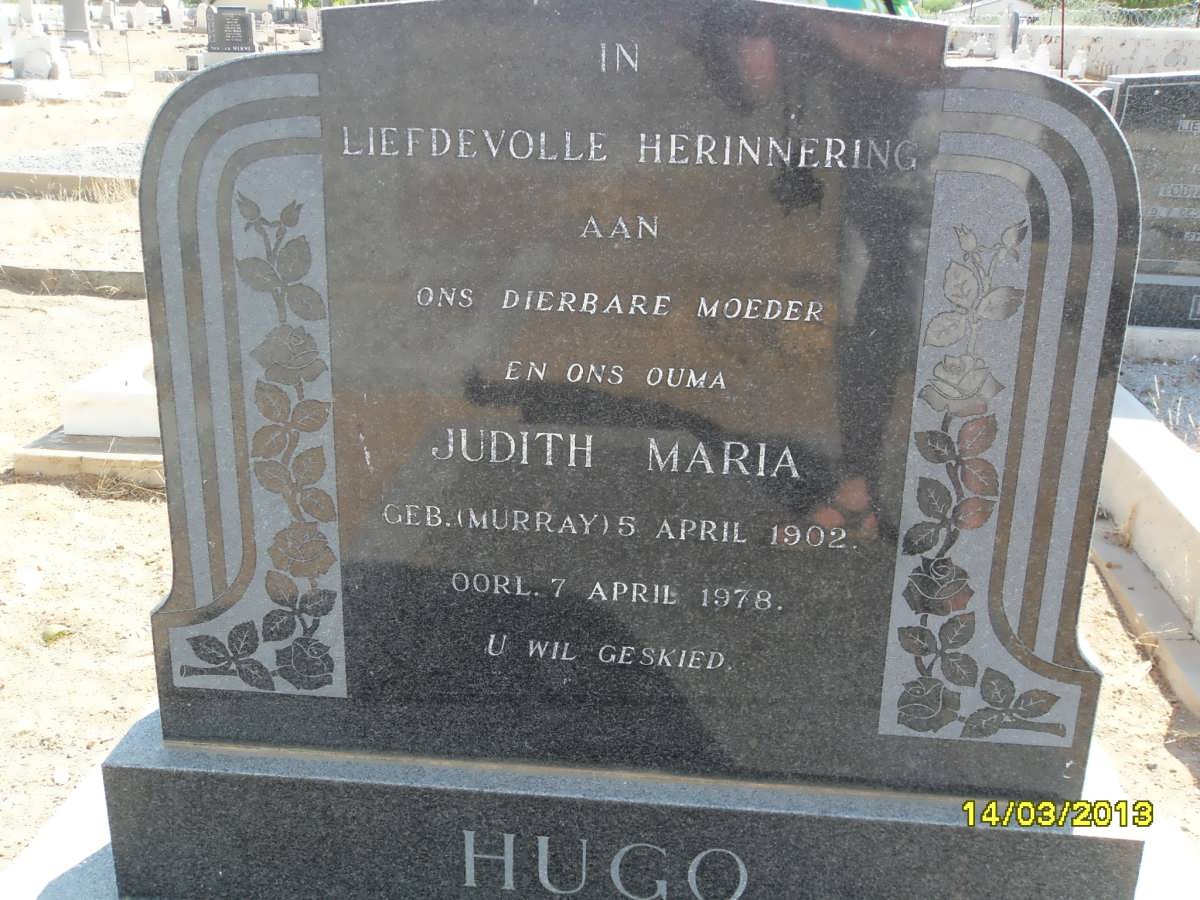 HUGO Judith Maria nee MURRAY 1902-1978
