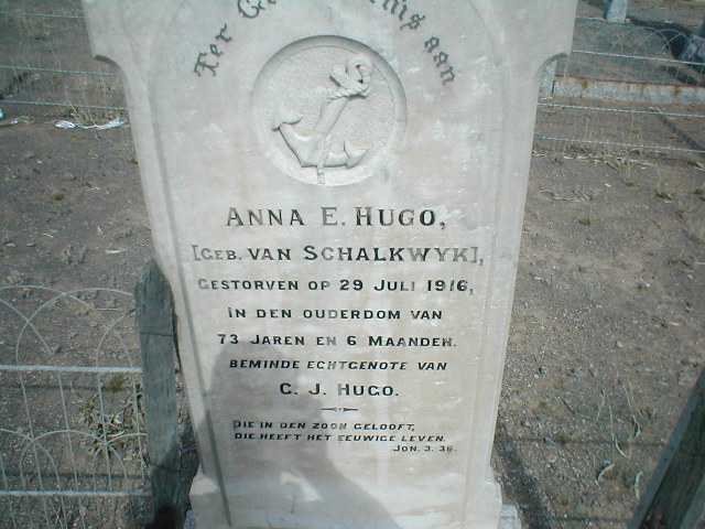 HUGO Anna E. nee VAN SCHALKWYK -1916