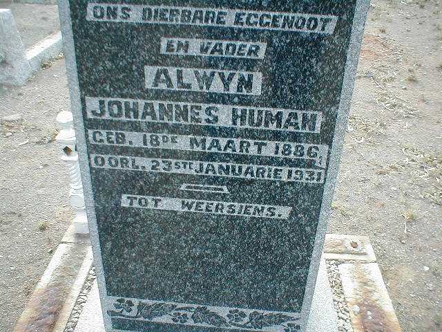 HUMAN Alwyn Johannes 1886-1931