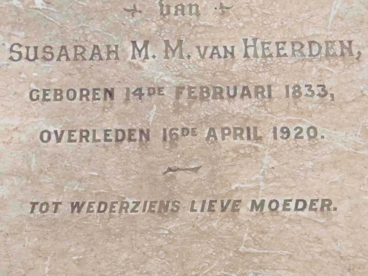 HEERDEN Susarah M.M., van 1833-1920