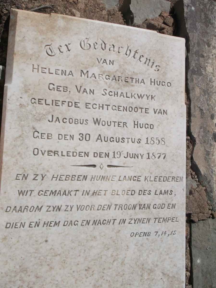 HUGO Helena Margaretha nee VAN SCHALKWYK 1858-1877