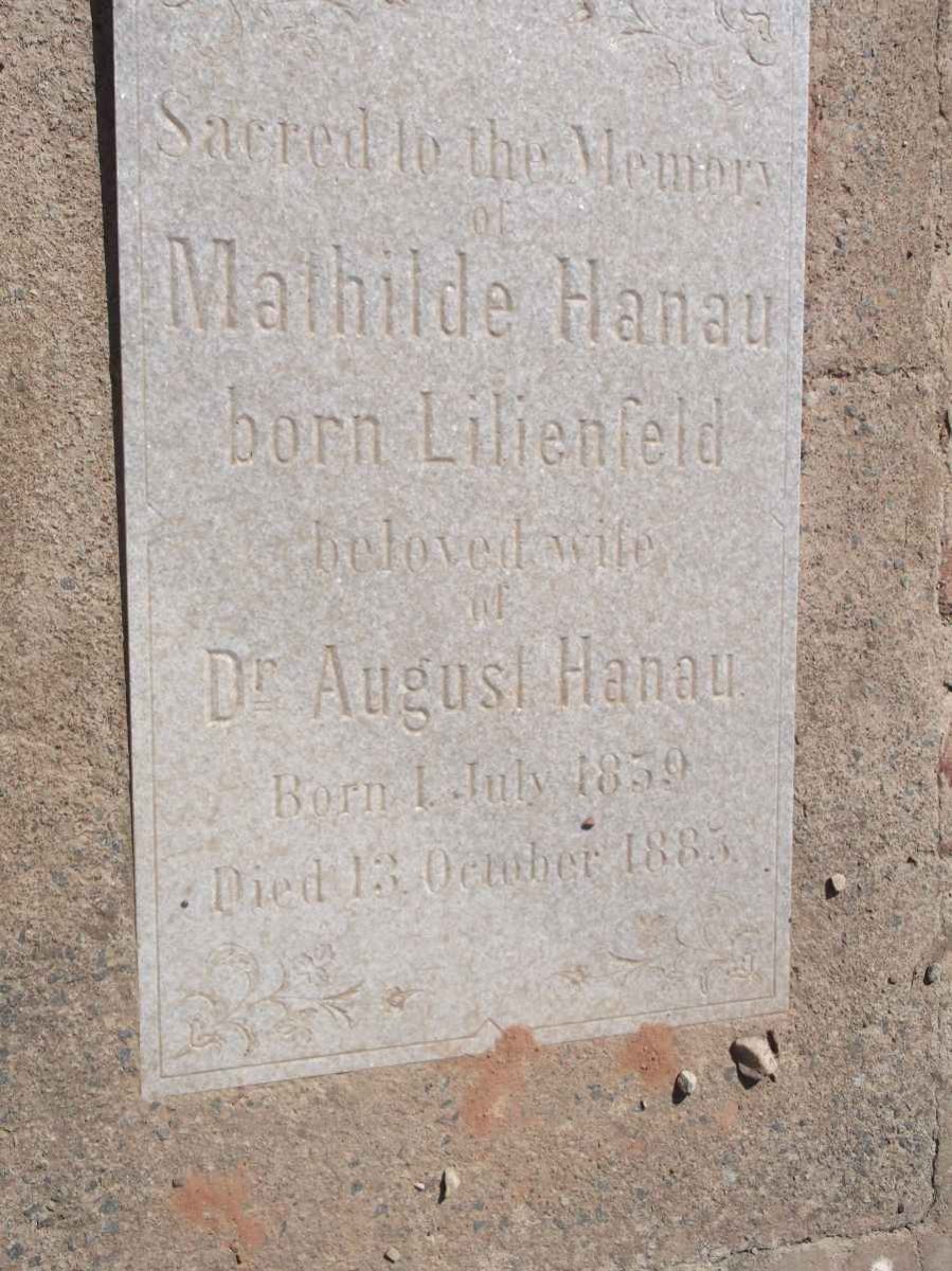 HANAU Mathilde nee LILIENFELD 1859-188?